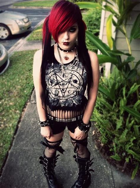 punk goth red haired chick undercoverslut