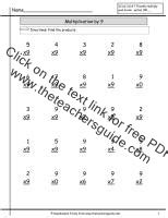 multiplication facts worksheets   teachers guide