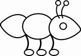 Ant Outline Coloring Kids Drawing Coloringsky sketch template