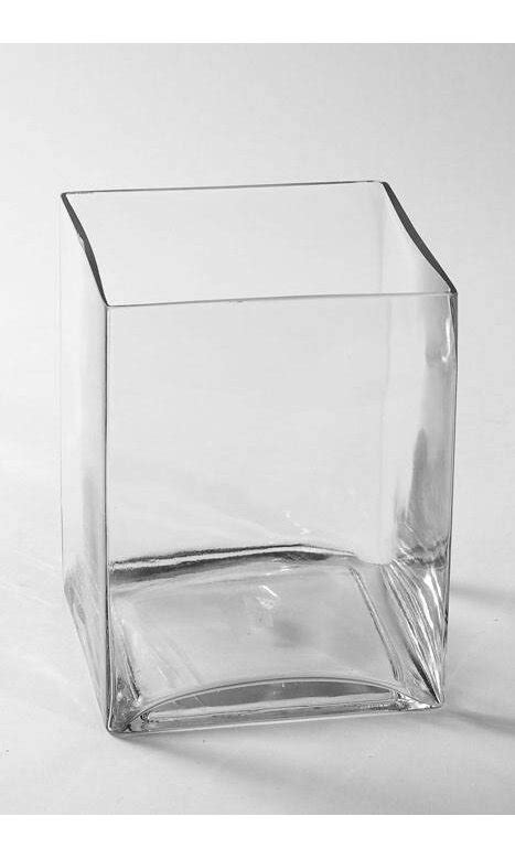 6 X 6 X 8 Glass Square Vase Clear