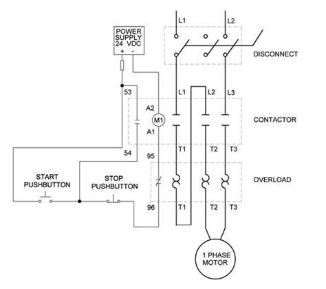 allen bradley motor starter  overload protection wiring diagram  control