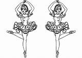 Ballerina Twin Coloring sketch template
