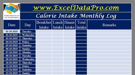 food calorie calculator  monthly calorie log excel