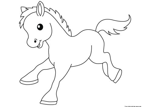 pony baby animals coloring pages  kidsfree kids coloring page