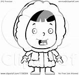 Eskimo Cute Coloring Warm Character Clothing Girl Cartoon Clipart Cory Thoman Outlined Vector 2021 sketch template