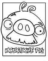 Coloring Pages Mustache Angry Birds Pig Printable Bird sketch template