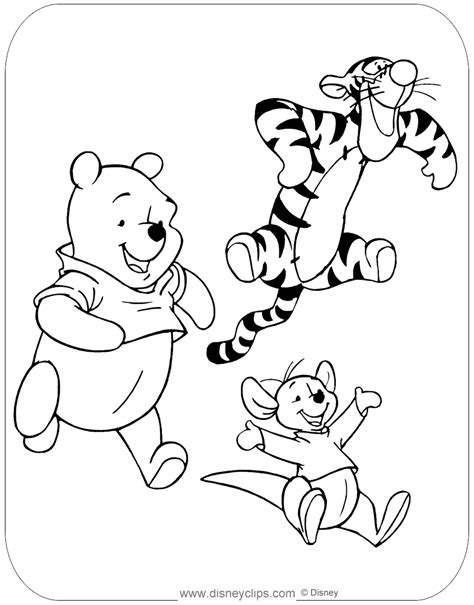 winnie  pooh friends coloring pages disneyclipscom