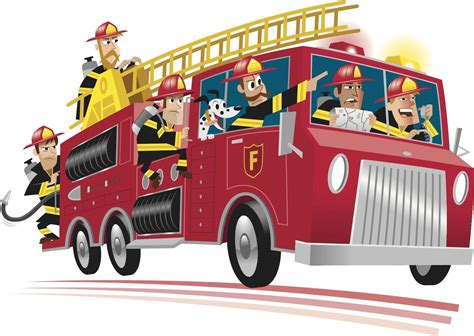 Best Firefighter Fire Truck Clip Art Library Free Vector