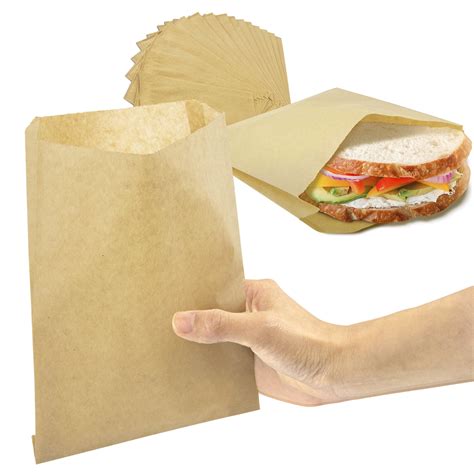 fit meal prep     kraft dry wax paper sandwich bags brown