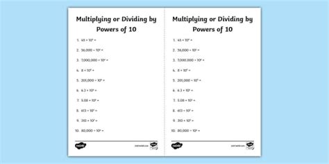 grade multiplying  dividing  powers   activity