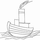 Coloring Pages Shapes Tug Boat Shape Printable Toddler Will sketch template