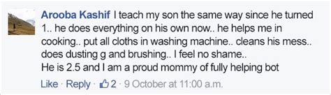 mom teaches her son that chores aren t ‘just for women gets criticized online bored panda
