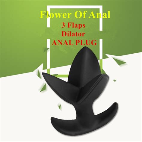 New 3 Flaps Silicone Big Black Anal Dilator Dildo Enema Anal Plug