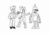 Futurama Coloring Pages Kids Color Characters Justcolor sketch template