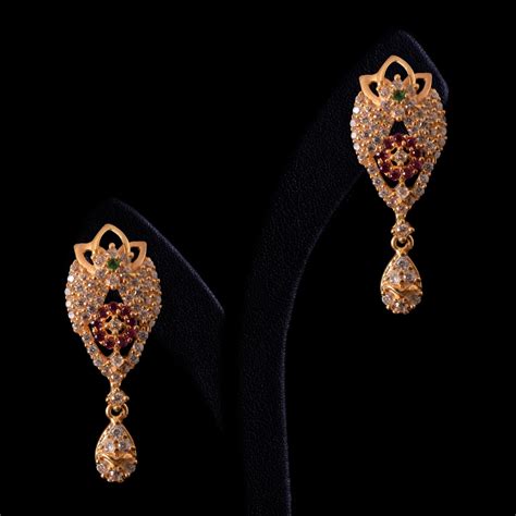 adorable small gold earrings designs south india jewels