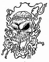 Skulls Drawings Flaming Skull Coloring Pages Flames Drawing Cliparts Clipart Template Library Hand Clipartmag Favorites Add sketch template