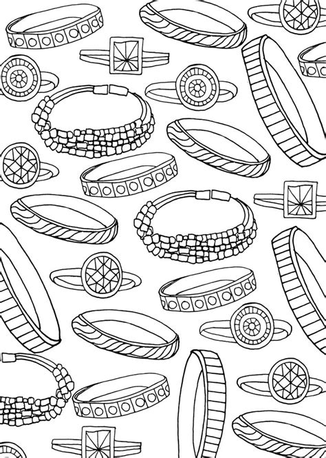 jewelry rings  bracelets coloring pages