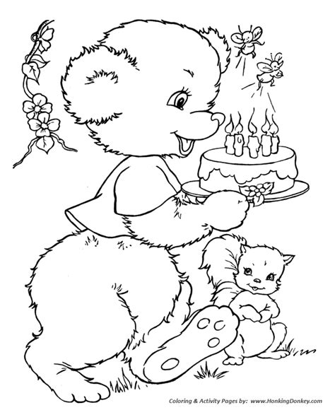 teddy bear coloring pages momma teddy bear  cake coloring page