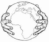 Hands Holding Earth Sketches Drawing Hand Sketch Coloring Pages Deviantart Template sketch template