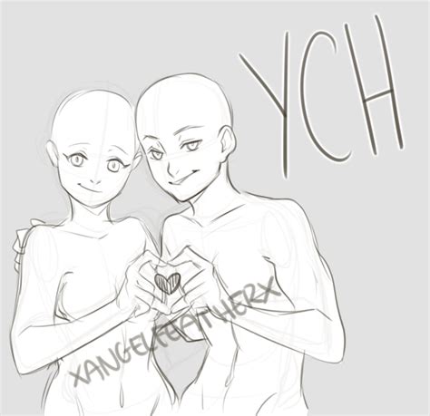 Ych Couple B [closed] By Xangelfeatherx Anime Poses Reference