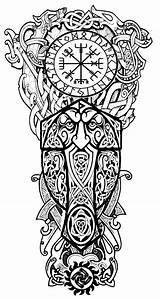 Wikinger Vikingos Norse Sleeve Tatuajes Nordische Vikings Symbole Keltische Keltisch Nordic Tatuaggio Mrtatuajes Runas Skizze Rune Tatuaggi Runen Tätowierung Scandinavian sketch template