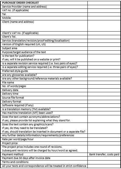 order form checklist  important facts