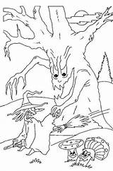 Halloween Monsters Witch Coloring Pages Tree Witches Akd Bewitch Source Kids Scary sketch template
