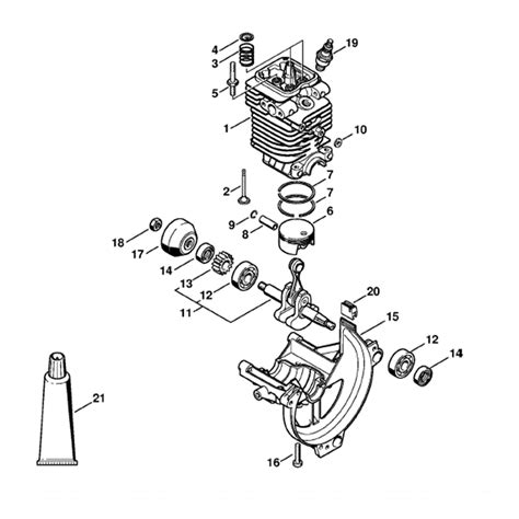 stihl fs  brushcutter fs parts diagram cylinder engine pan