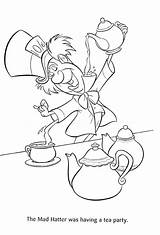 Coloring Tea Party Mad Hatter Pages Boston Alice Wonderland Drawing Hatters Having Disney Cartoon Color Colorluna Printable Drawings Getcolorings Fancy sketch template