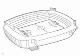 Coloring Stadium Pages Football Popular sketch template