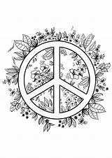 Coloring Pages Teens Peace Printable Sign Adult Teenagers Mandala Print Symbol Templates Hippie Sheets Color Girls Simple Signs Adults War sketch template