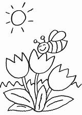 Ausmalbilder Blumen Ausmalen Biene Blume Malvorlage Kinder Malvorlagen Kostenlose Bienen Vorlagen Schmetterling Drucken Kindergarten Flores Blumenwiese Familie Frühling Ausmalbildervorlagen Malblatt sketch template