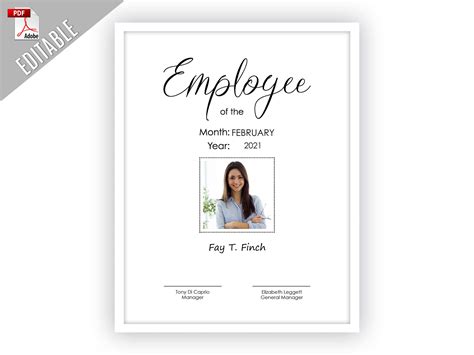 printable employee   month template