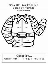 Ugly Sweater Coloring Christmas Color Holiday Getcolorings Pages Printable Getdrawings Number sketch template