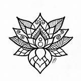 Mandala Lotus Drawing Easy Flower Drawings Draw Flowers Sketch Mandalas Tattoo Simple Print Getdrawings Para Diamond sketch template