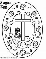Easter Coloring Cross Egg Pages Sugar Sheep Printable Sunday School Churchhousecollection Church Christian Version Kids Collection House Bible Middle sketch template