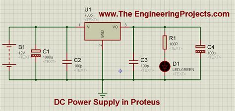 design   power supply  proteus  engineering projects