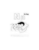 Coloring Nn Letter Printable Pages Nap Han sketch template
