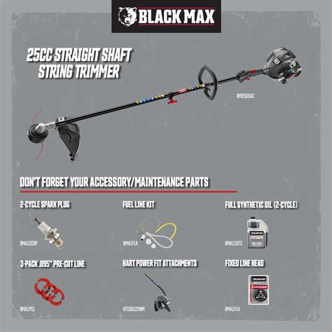 blackmax  cycle  straight shaft attachment capable string trimmer