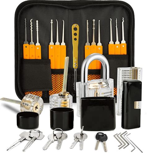 eventronic lock picking set  piece lock pick set   transparent