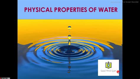 Icse Class 9 Chemistry Chapter 3 Water Physical Properties Of