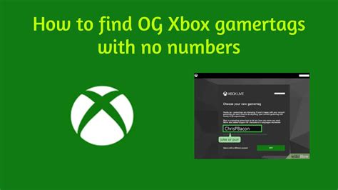 find og xbox gamertags   numbers      youtube