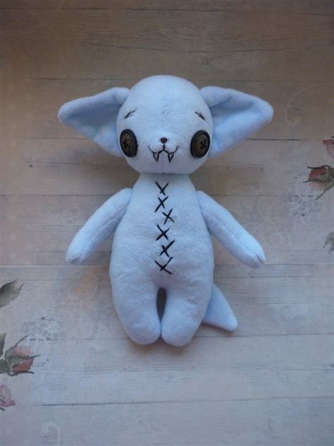 creepy cute stuffed animal plush toy doll handmade goth decor