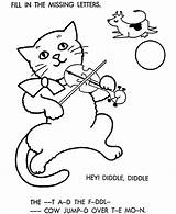 Diddle Hey Nursery Coloring Rhymes Rhyme Pages Fiddle Cat Sheets Printable Characters Bluebonkers Clipart Kids Preschool Character Color Story Popular sketch template