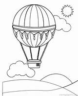 Air Hot Balloon Coloring Printable Template Clipart Library Pages Clip Preschool Ballon sketch template