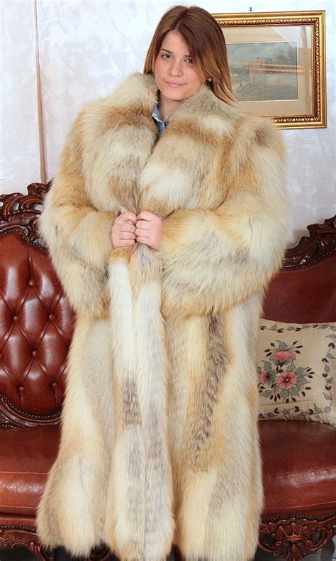 Golden Fox Fur Coat Fuchsjacke Pelz Mantel Fourrure Renard Pelliccia