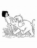 Jungle Coloring Book Pages Mowgli Hathi Jr sketch template