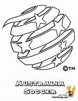 Soccer Coloring Pages Australia Football Team Cup Fifa Yescoloring Sports Colouring Flag Kids Spectacular Teams Ball Players Gear Striking Striker sketch template