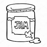 Jam Cartoon Drawing Stock Line Pot Jar Illustration Vector Depositphotos sketch template