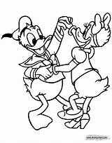 Donald Daisy Coloring Duck Pages Dancing Disneyclips Funstuff sketch template